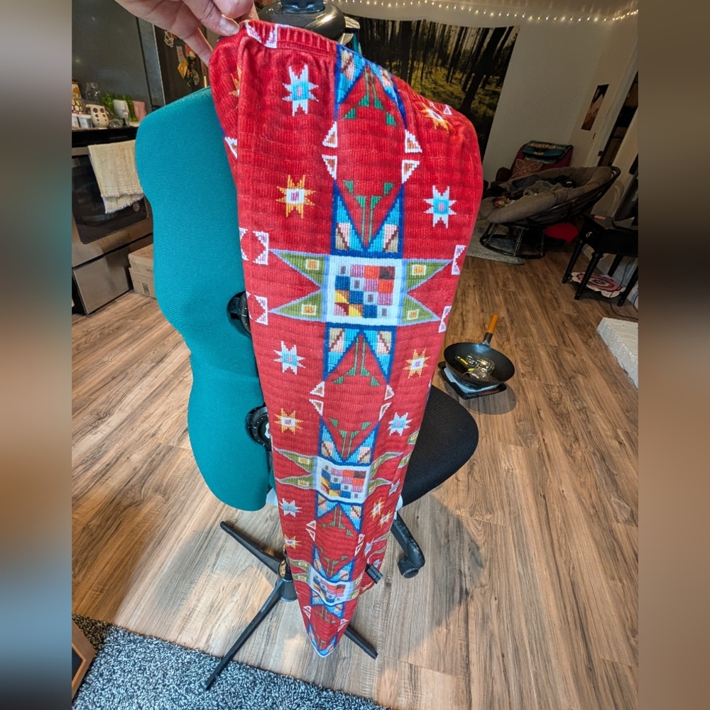 Lauren good day red velvet beadwork legging